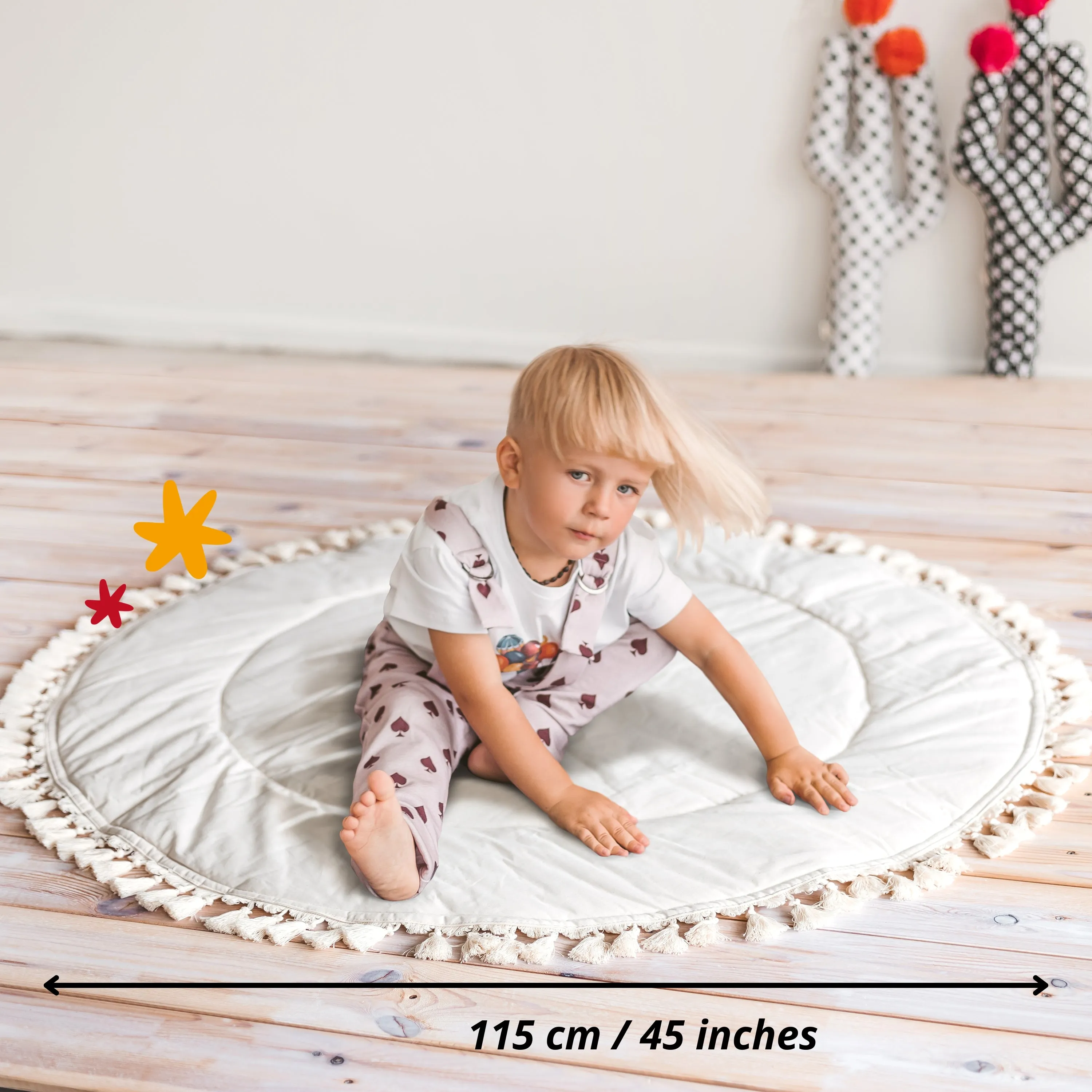 MiniCamp Boho Tassel Playmat - Ecru