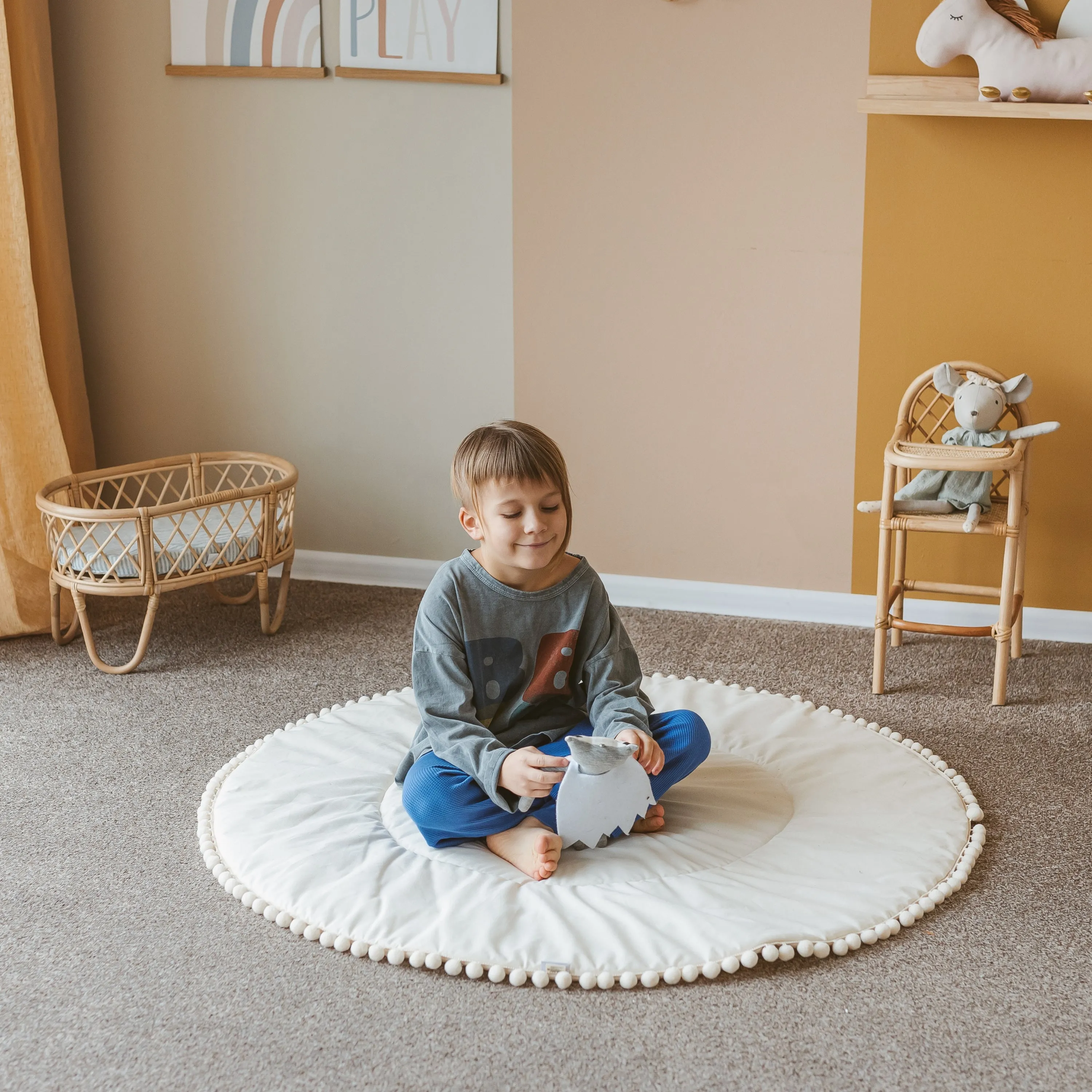 MiniCamp Pom Pom Playmat - Ecru