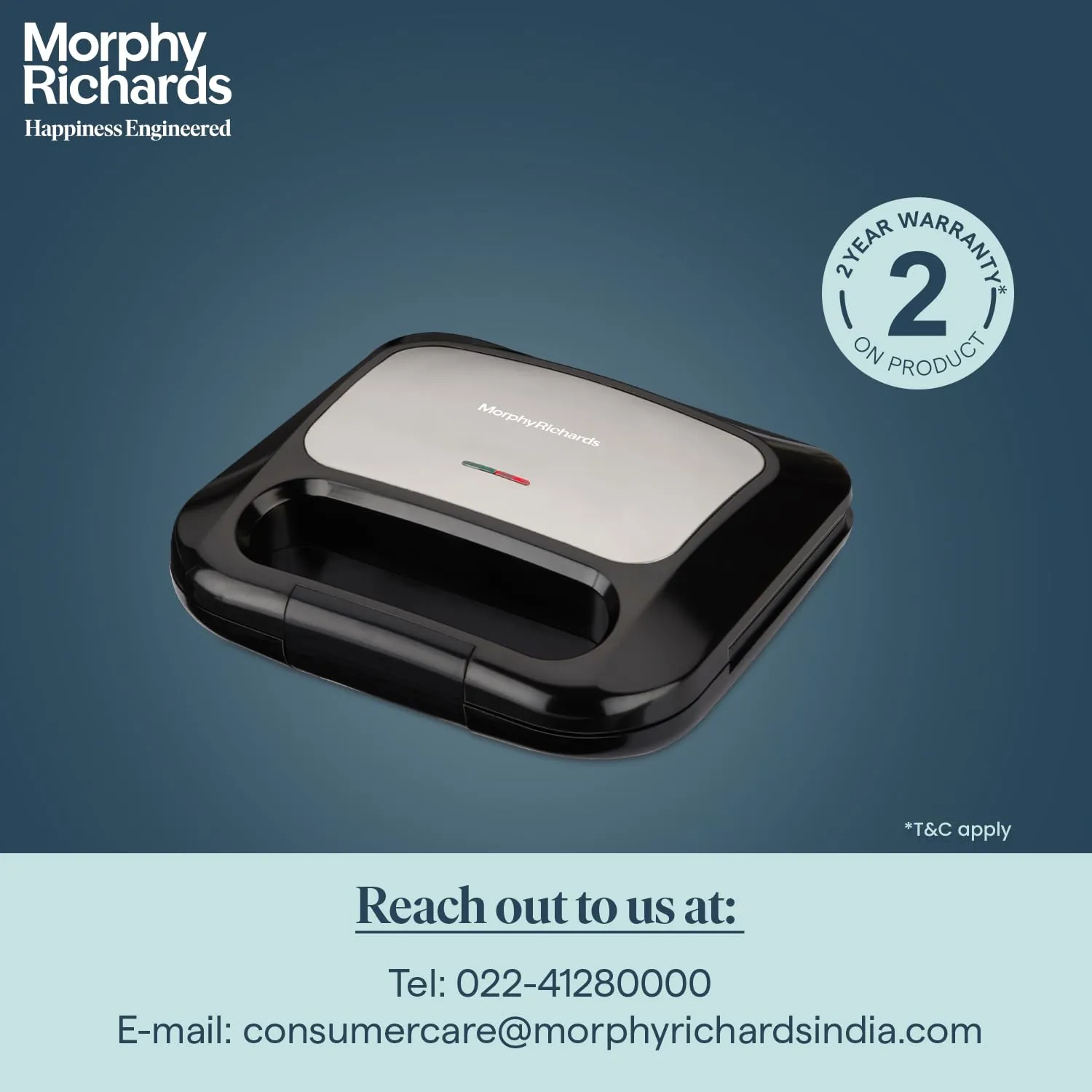 Morphy Richards Voyager Ultra 750 Watt grilled Sandwich Maker With 2 Year Warranty