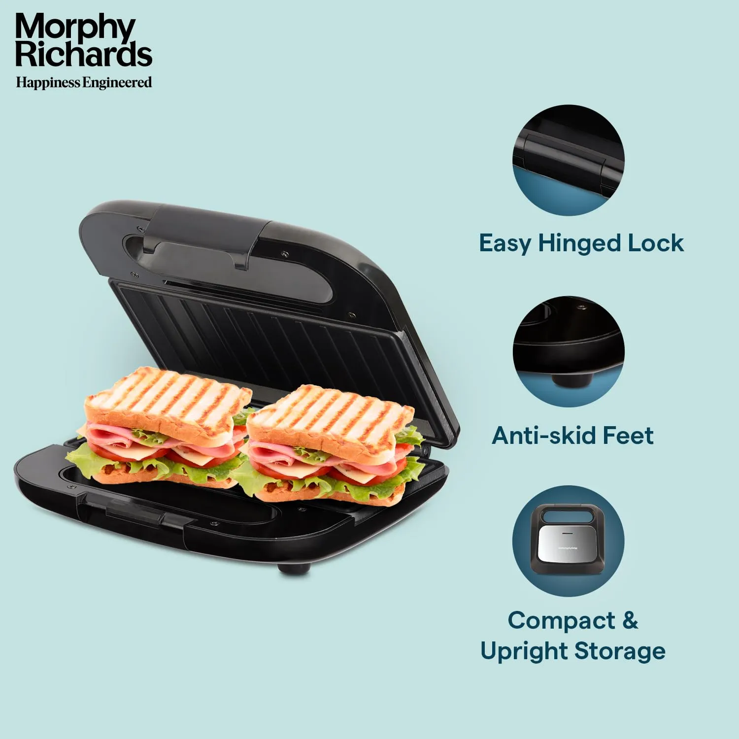 Morphy Richards Voyager Ultra 750 Watt grilled Sandwich Maker With 2 Year Warranty