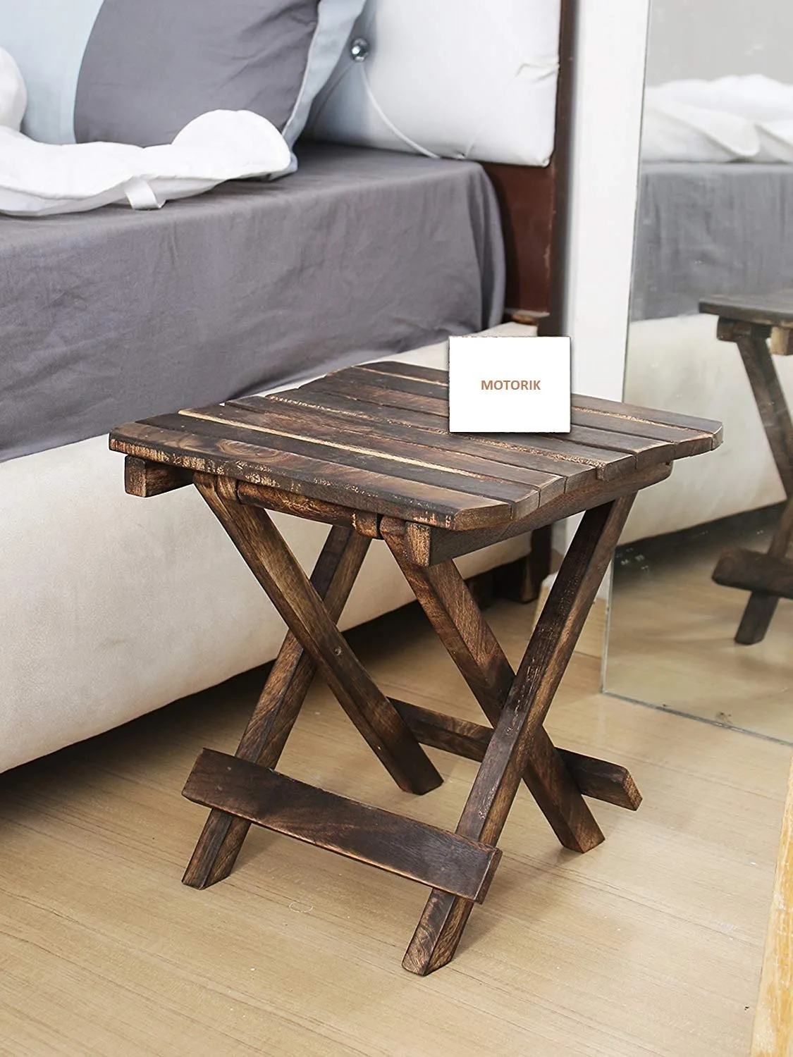 Motorik handicraft Unique Wooden Foldable Coffee (Brown, 12X12X12-inch)