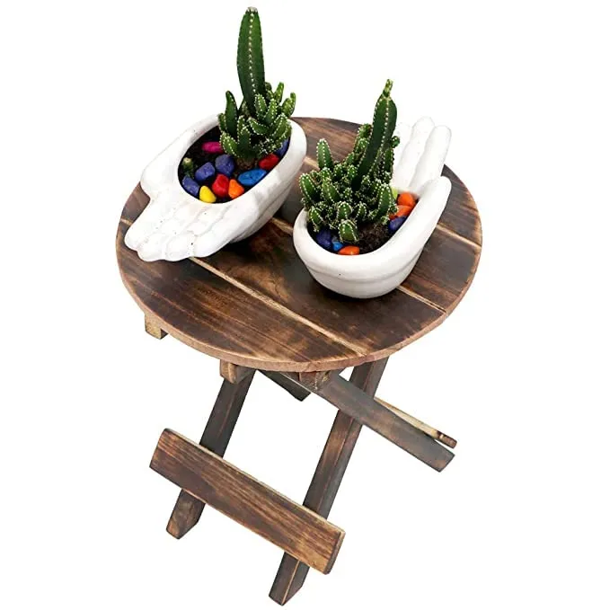 Mysoor Art Wooden Folding Side Table/and Coffee Table for Living Room,Office and Decoration.Hand-Craft Round Table for lamp,Books,Flower Pot,showpieces or Sitting. (Round)
