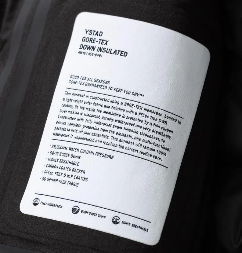 Norse Projects Ystad Down GORE-TEX Jacket – Black