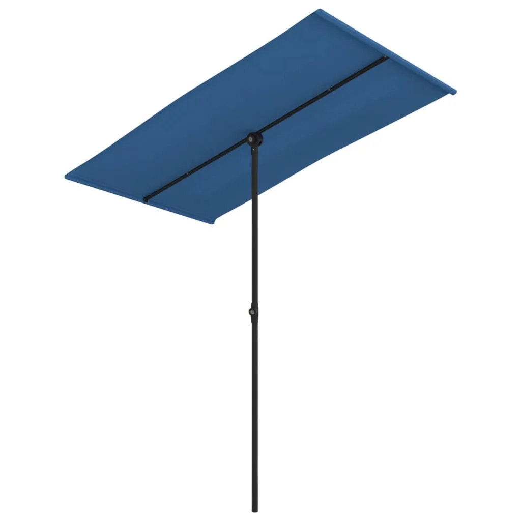 Outdoor Parasol with Aluminium Pole 180x110 cm Azure Blue
