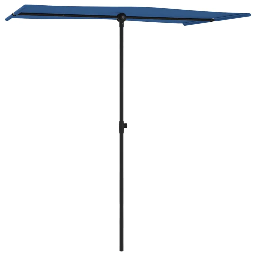Outdoor Parasol with Aluminium Pole 180x110 cm Azure Blue