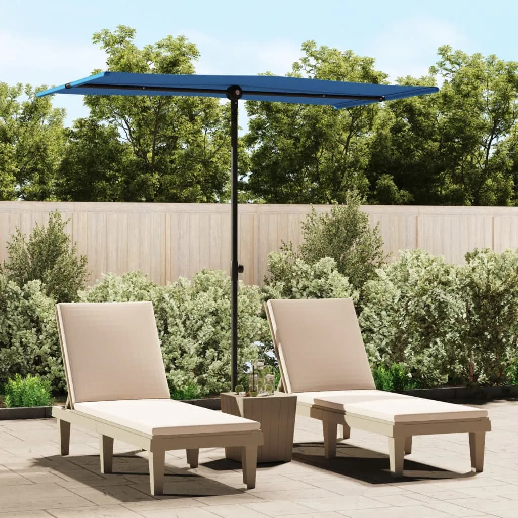 Outdoor Parasol with Aluminium Pole 180x110 cm Azure Blue