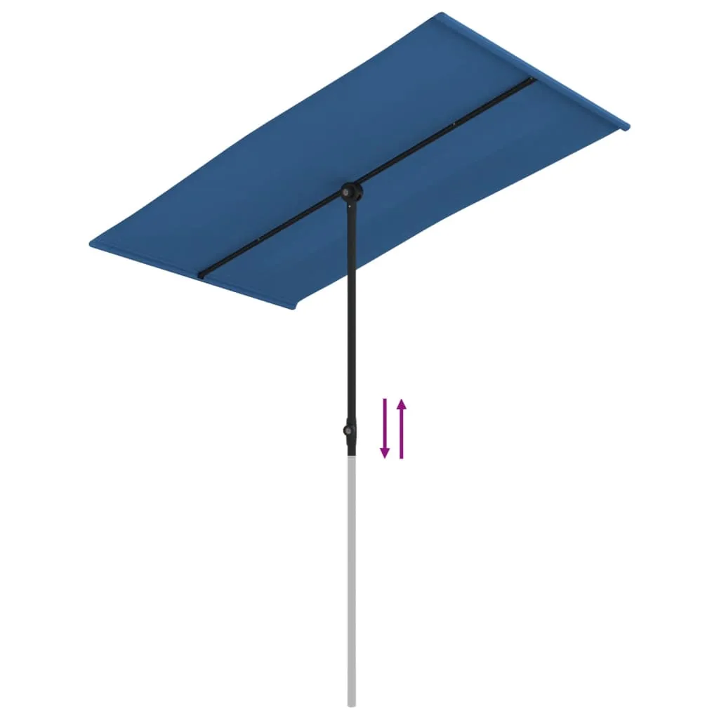 Outdoor Parasol with Aluminium Pole 180x110 cm Azure Blue