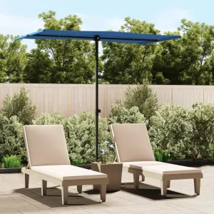 Outdoor Parasol with Aluminium Pole 180x110 cm Azure Blue