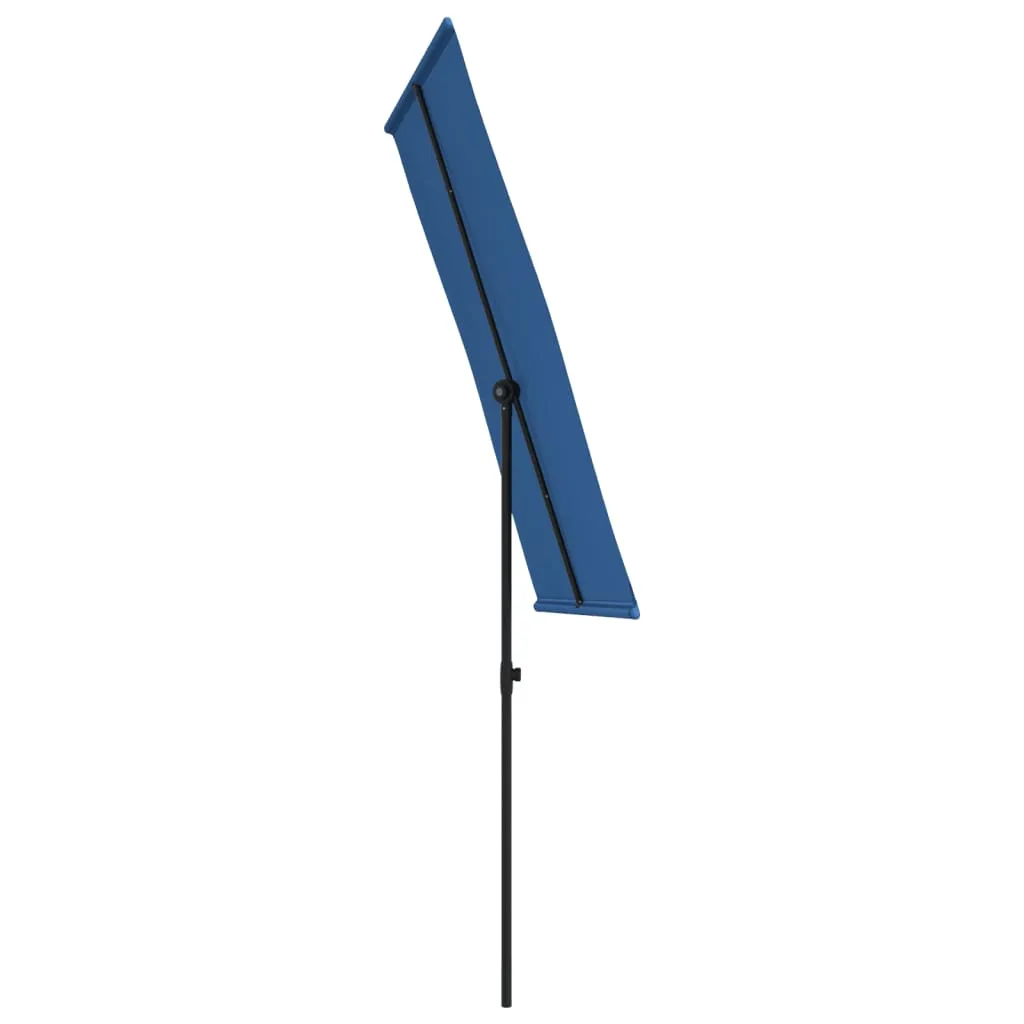 Outdoor Parasol with Aluminium Pole 180x110 cm Azure Blue