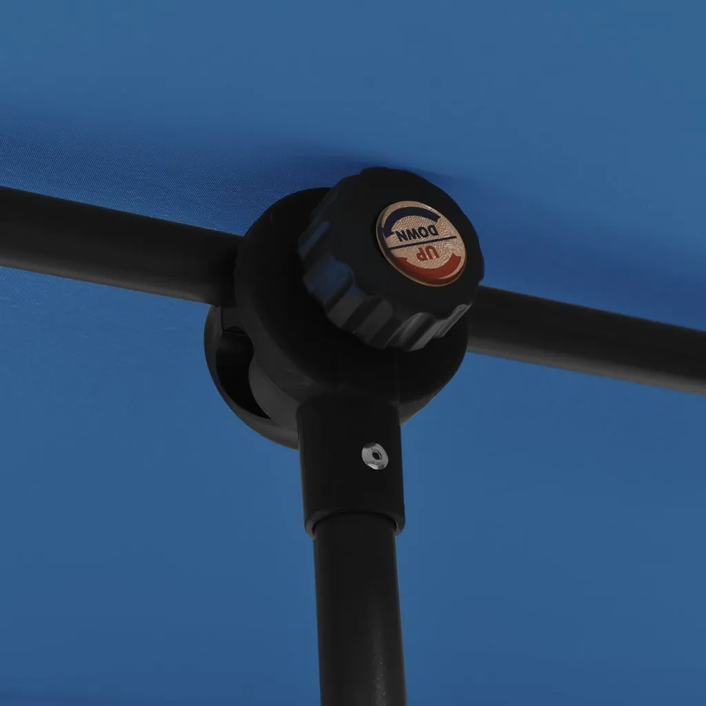 Outdoor Parasol with Aluminium Pole 180x110 cm Azure Blue
