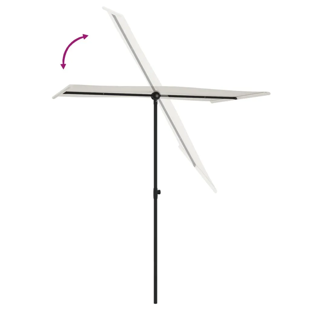 Outdoor Parasol with Aluminium Pole 180x110 cm Sand White