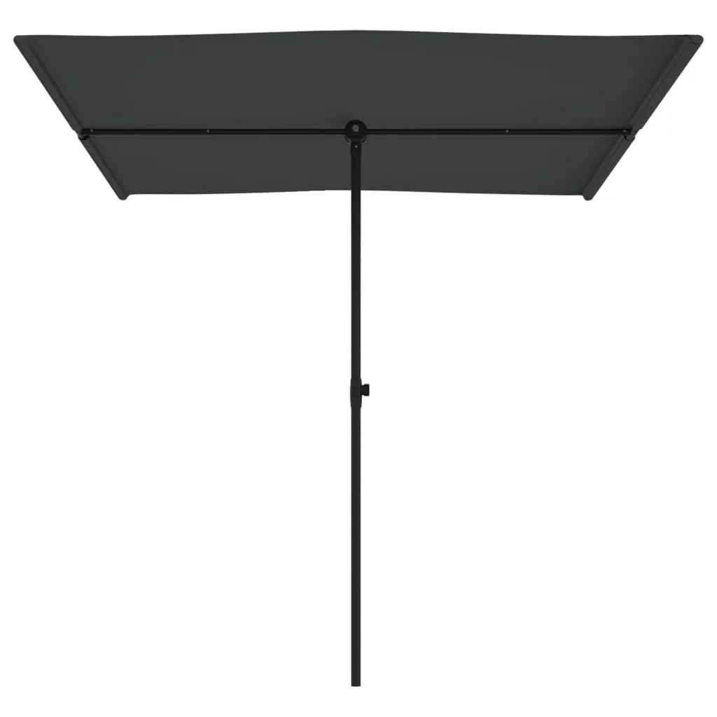 Outdoor Parasol with Aluminium Pole 2x1.5 m Black