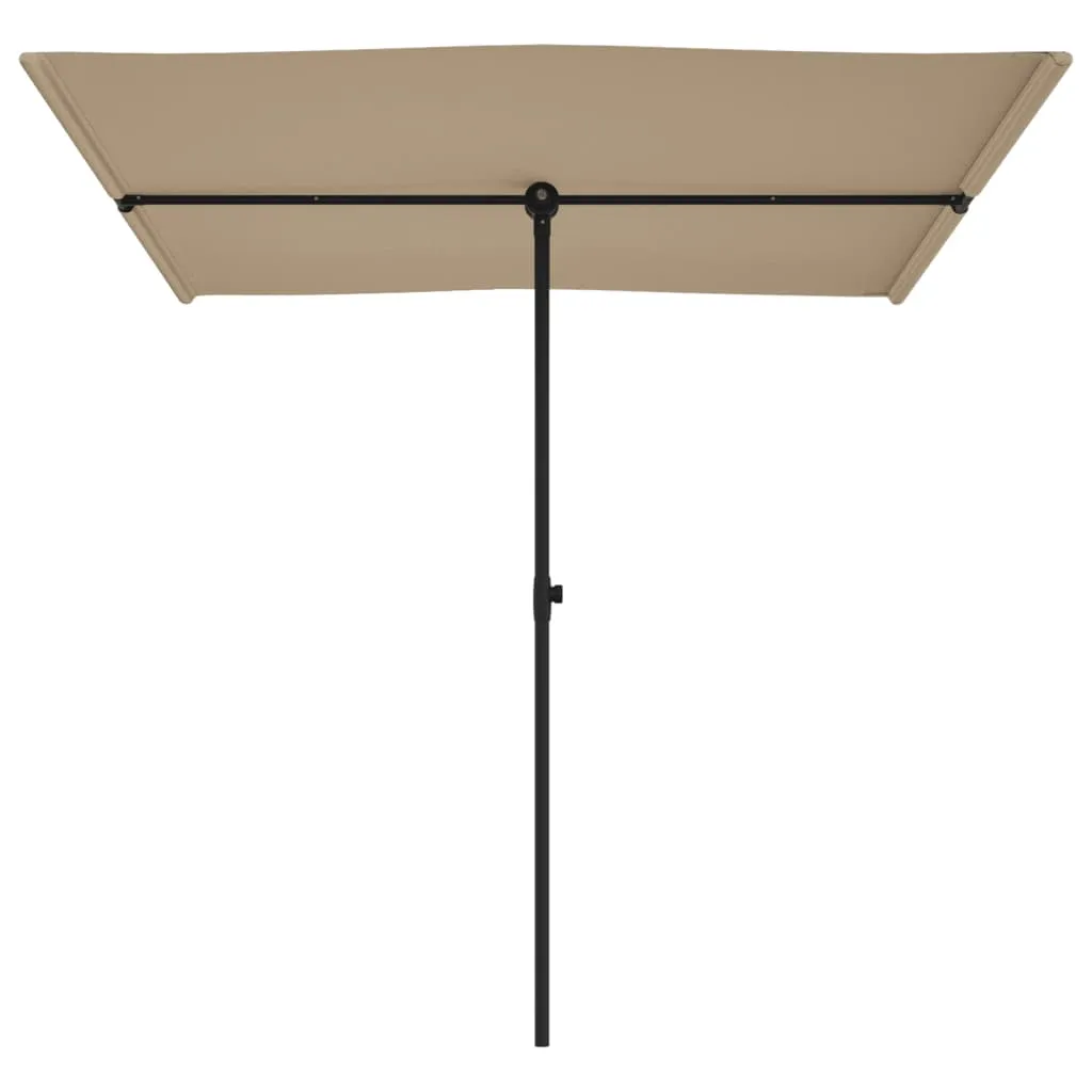 Outdoor Parasol with Aluminium Pole 2x1.5 m Taupe