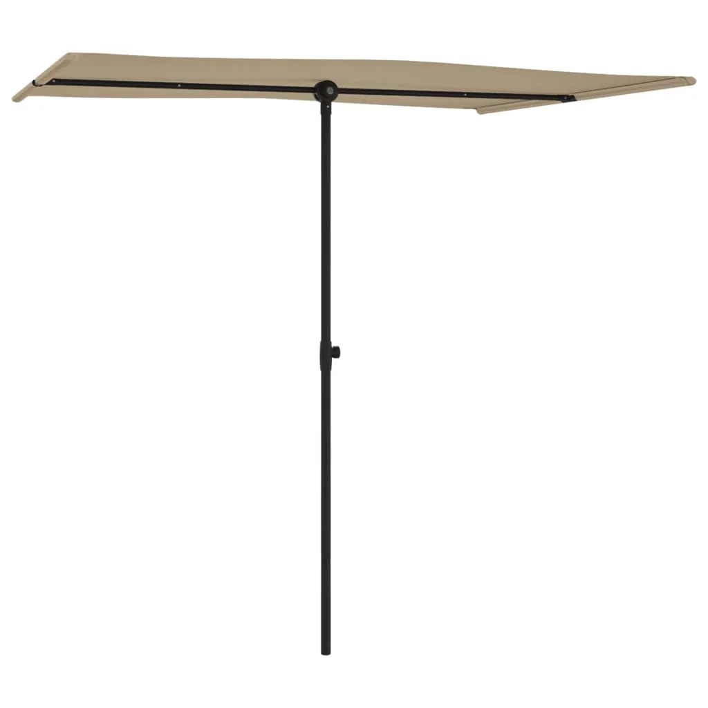 Outdoor Parasol with Aluminium Pole 2x1.5 m Taupe