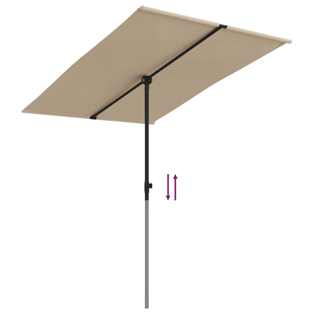 Outdoor Parasol with Aluminium Pole 2x1.5 m Taupe
