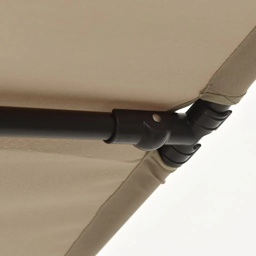 Outdoor Parasol with Aluminium Pole 2x1.5 m Taupe