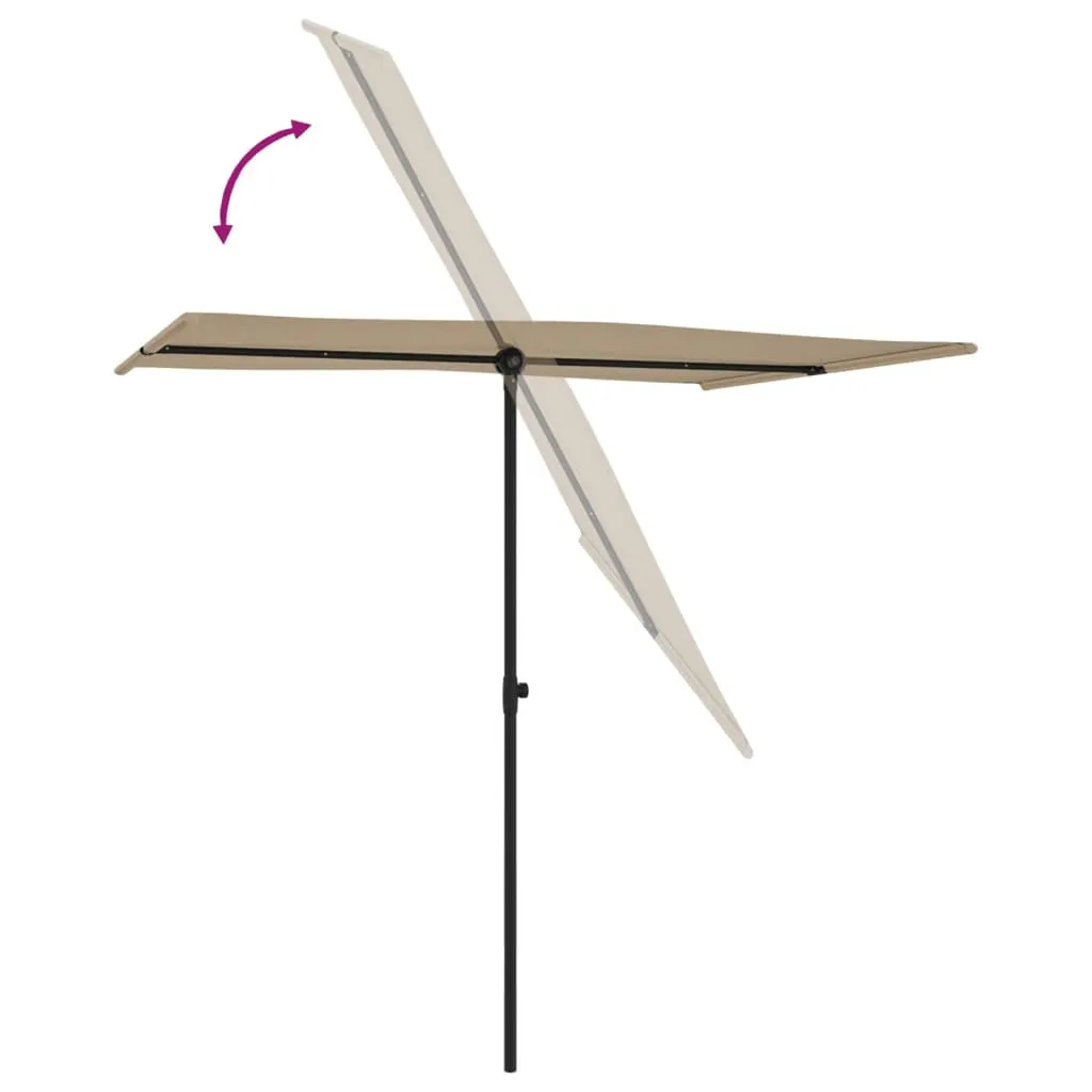 Outdoor Parasol with Aluminium Pole 2x1.5 m Taupe