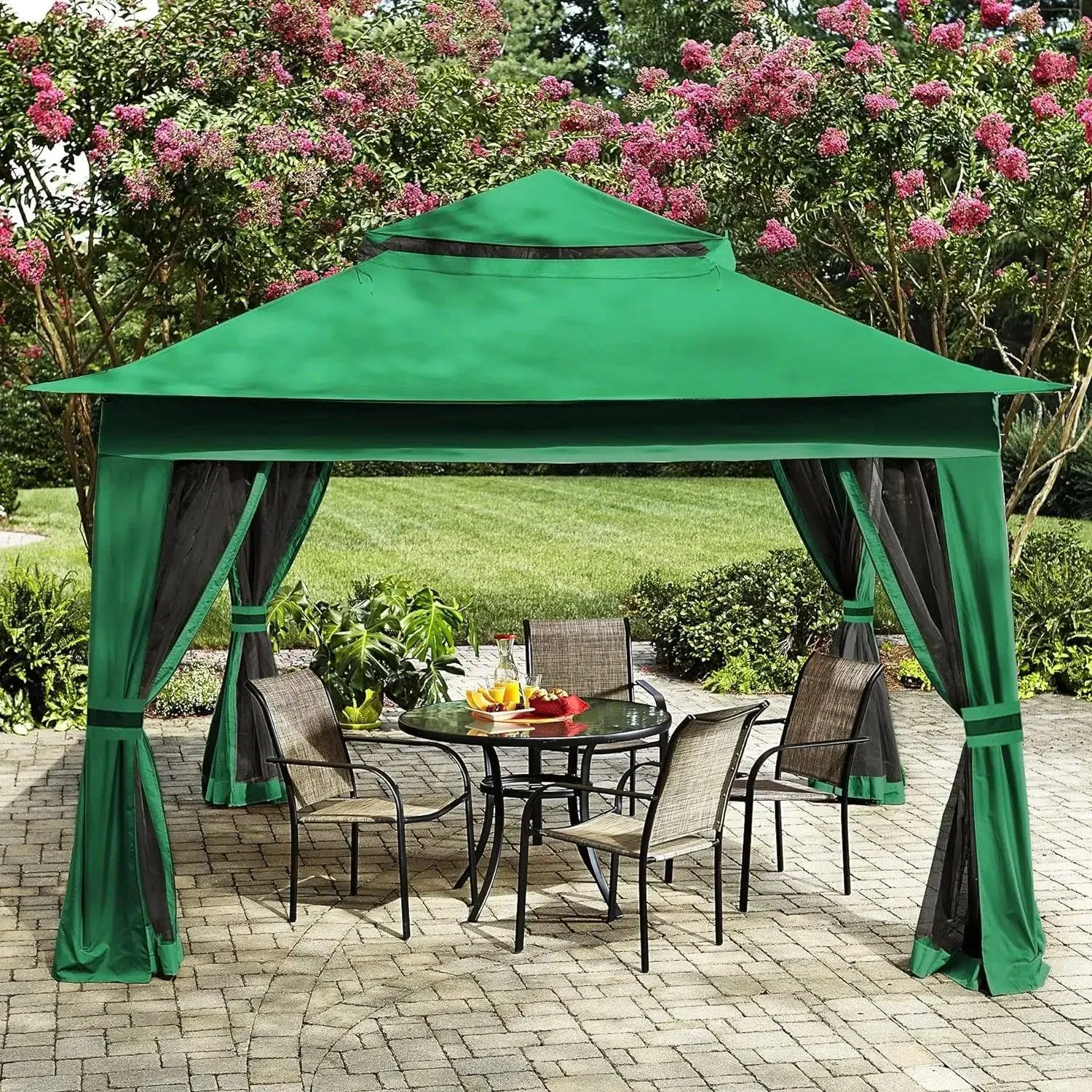 Patio Outdoor Pop Up Gazebo With Mesh Walls (13x13 Brown) Tents