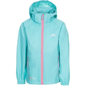 Qikpac X Kids' Unpadded Waterproof Packaway Jacket in Aquamarine