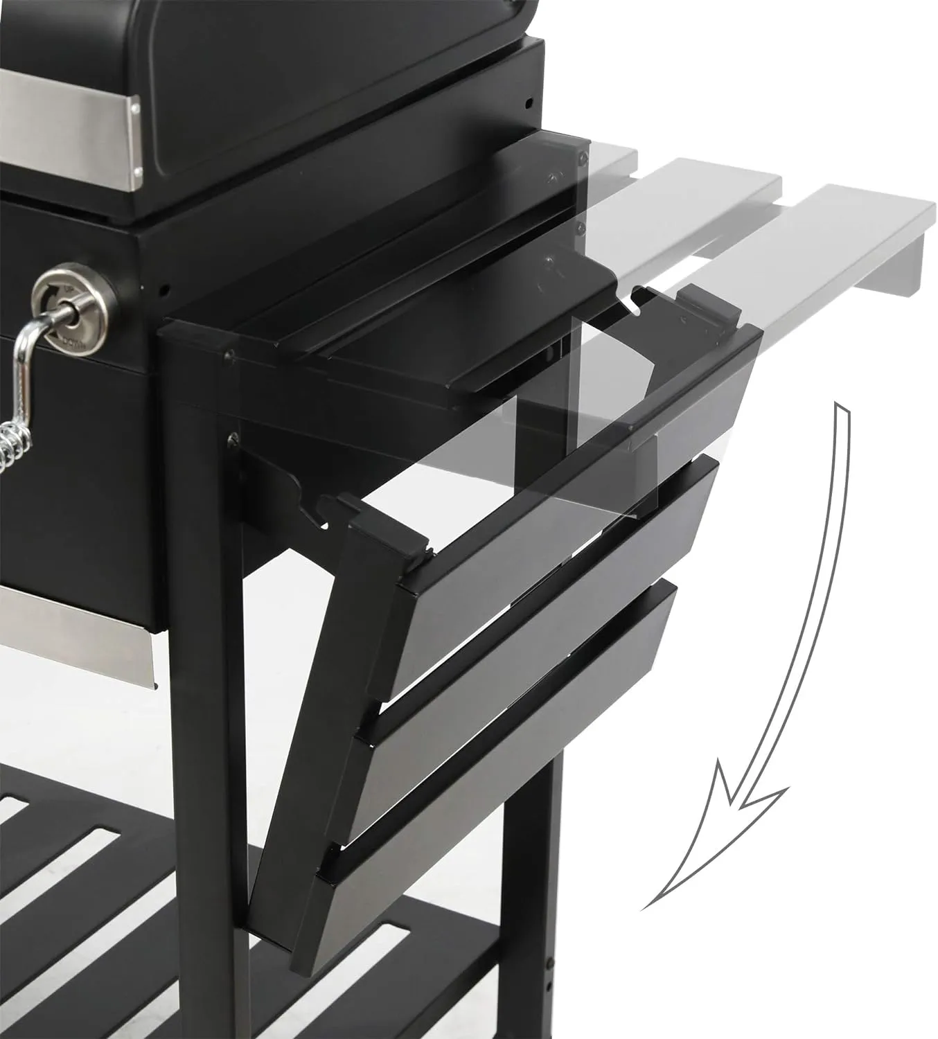 Royal Gourmet CD1824EN 24” Charcoal Grill Outdoor Smoker with Side Tables Backyard Griller Party BBQ Picnic Patio Cooking, Black