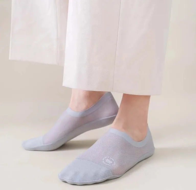 ROYALUCK Man Sock No Show Sock 4-Pack Boat Ice Silk Non Slip Ankle Sock
