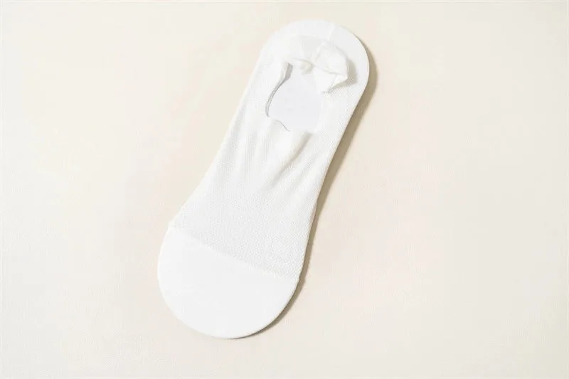 ROYALUCK Man Sock No Show Sock 4-Pack Boat Ice Silk Non Slip Ankle Sock