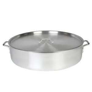 Thunder Group ALSKBP006 30 Qt Aluminum Brazier Pot & Lid Mirror Finish