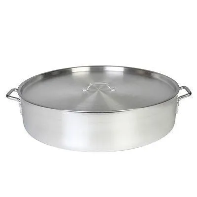 Thunder Group ALSKBP006 30 Qt Aluminum Brazier Pot & Lid Mirror Finish