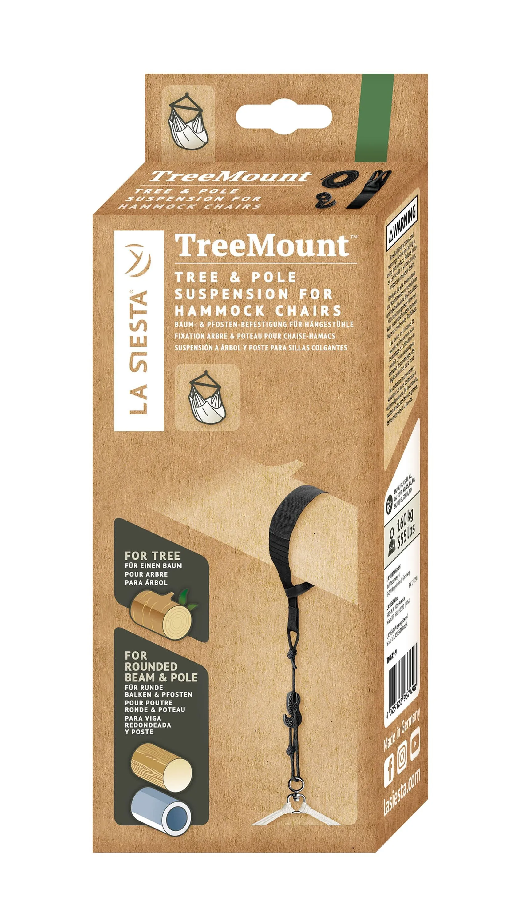 Tree Mount Tree and Pole Suspension Set for Hammock Chairs