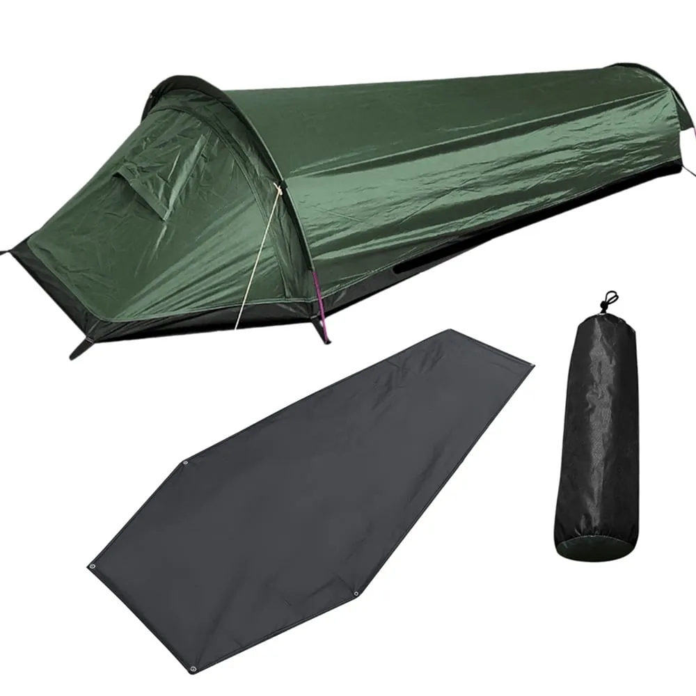 valiant Single Person Personal Bivy Tent - Lightweight One Person Tent with Rainfly, Stakes, Poles and Guylines Included, Backpacking and Hiking Bivy Tent