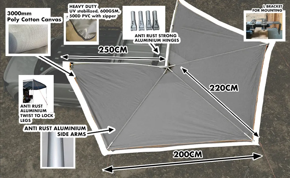 Ventura Deluxe 1.4 Roof Top Tent   270 Awning