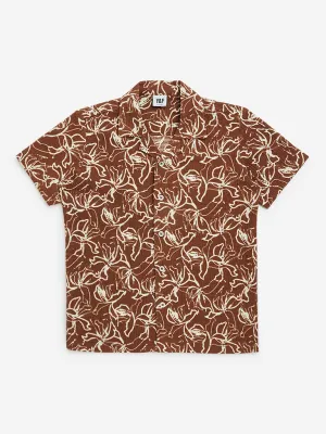Y&F Kids Brown Floral Patterned Shirt